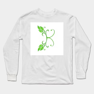 A letter K formed with leaves. Long Sleeve T-Shirt